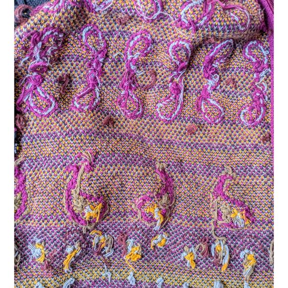 NEW VTG Joan Leslie Cardigan Sweater XL Berry Blue Paisley Embroidered Boho - Picture 9 of 12